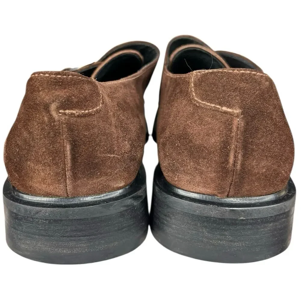 Vintage 90’s Roger Mohnani Brown Suede Monk Strap Oxfords Size 44 US 11